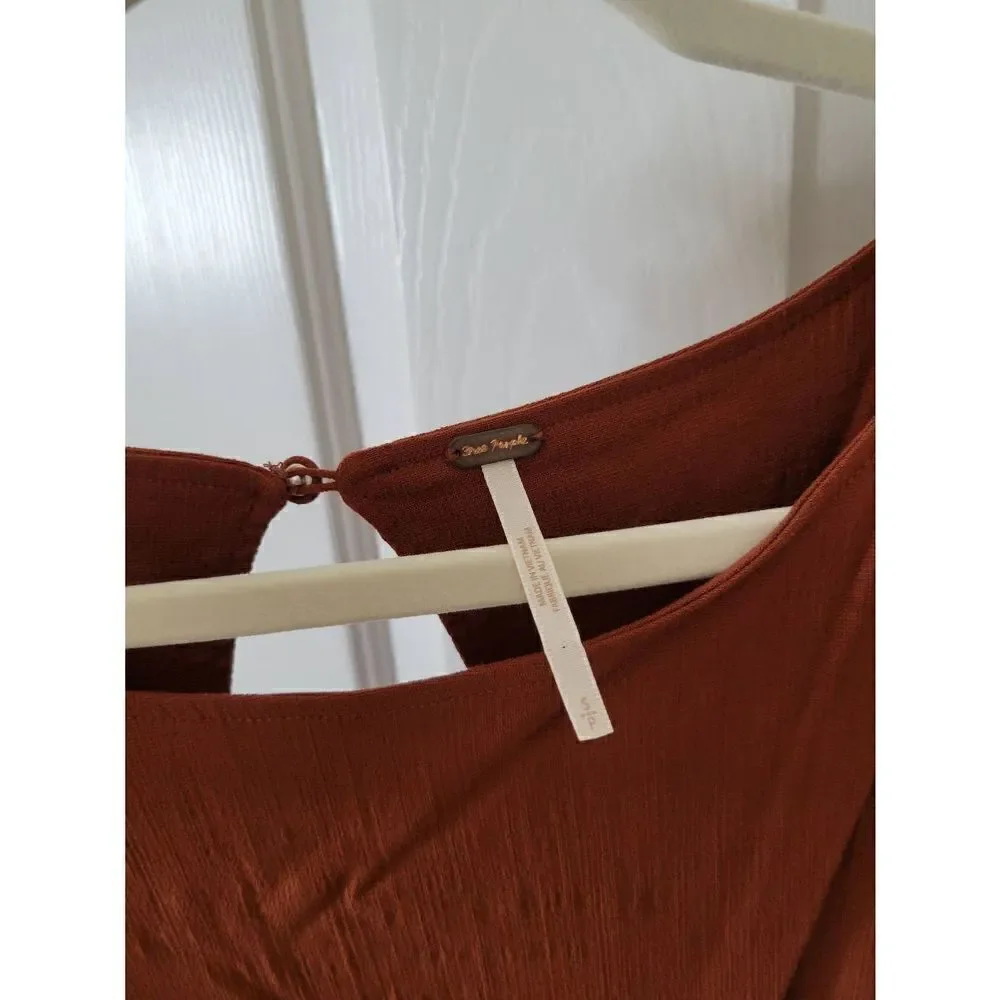 Free People Rough Rider Mini Dress S, NWOT Brown